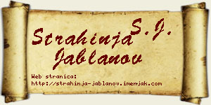 Strahinja Jablanov vizit kartica